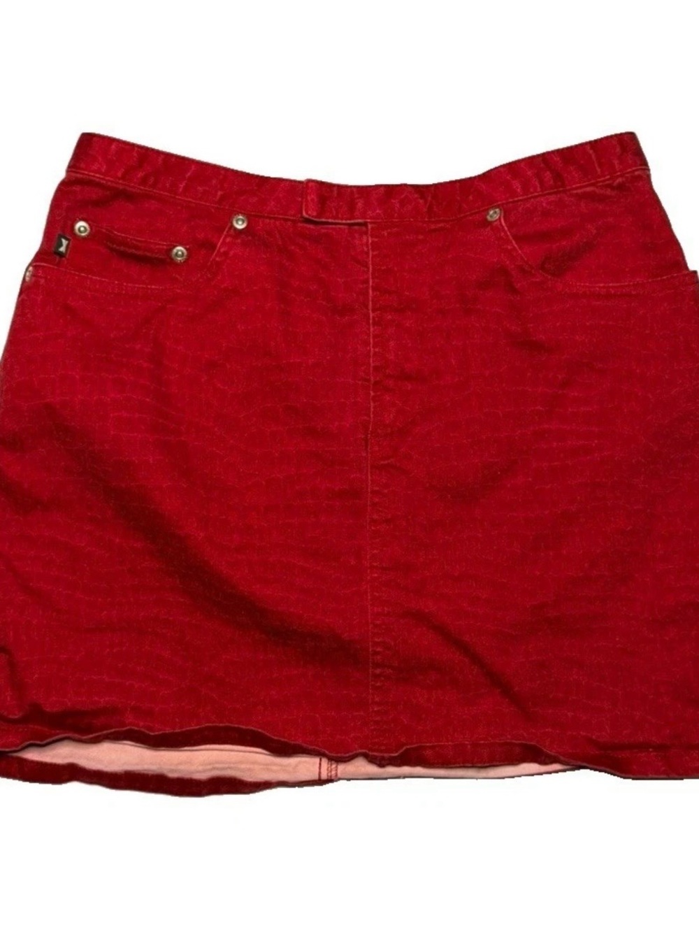 Express Red Mini Skirt with Front Seam Detail Size 3/4